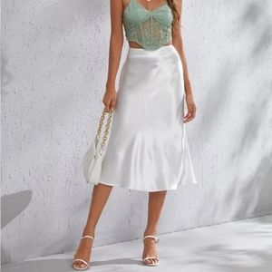 Shein satin skirt